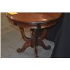 Image 2 : ROUND WOODEN ACCENT TABLE W/PEDESTAL BASE & CARVED LEGS