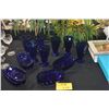 Image 1 : VINTAGE ANCHOR HOCKING COBALT BLUE BANANA SPLIT BOWLS & PARFAIT SHERBERT GLASSES (18 PCS)