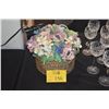 Image 1 : VINTAGE CAPODIMONTE STYLE ITALIAN PORCELAIN FLOWER BASKET/BOX CENTERPIECE; SIGNED