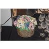 Image 2 : VINTAGE CAPODIMONTE STYLE ITALIAN PORCELAIN FLOWER BASKET/BOX CENTERPIECE; SIGNED