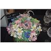 Image 3 : VINTAGE CAPODIMONTE STYLE ITALIAN PORCELAIN FLOWER BASKET/BOX CENTERPIECE; SIGNED