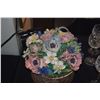 Image 6 : VINTAGE CAPODIMONTE STYLE ITALIAN PORCELAIN FLOWER BASKET/BOX CENTERPIECE; SIGNED