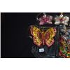 Image 5 : COLLECTION OF BUTTERFLY PINS & ORNAMENTS IN ETCHED GLASS TRAY (20 PCS)