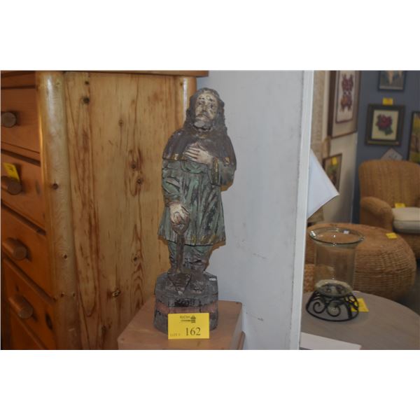 26" 19TH CENTURY POLYCHROME WOOD CARVED STATUE