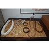 Image 2 : COLLECTION OF SHELL & WOOD BEAD NECKLACES & 2 WOODEN BANGLES (6 PCS) (DOES NOT INCLE STAND & MAT)