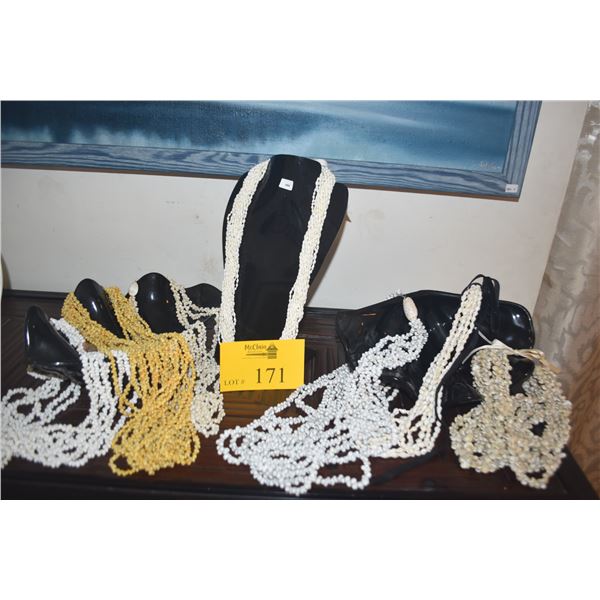 COLLECTION OF SHELL LEI (7 PCS) (DOES NOT INCLUDE STANDS)