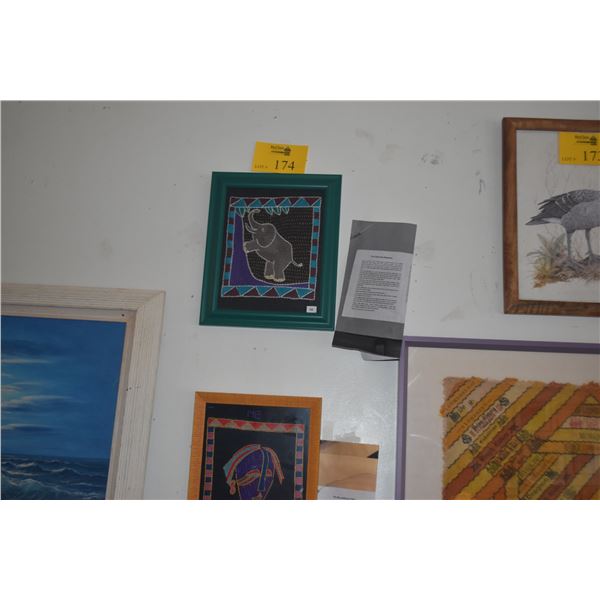 FRAMED "YARN" PAINTINGS (3 PCS)