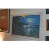 Image 1 : FRAMED OIL ON CANVAS, MOONLIT SEASCAPE; SIGNED CHAPMAN (41" X 28 1/2")