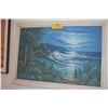 Image 3 : FRAMED OIL ON CANVAS, MOONLIT SEASCAPE; SIGNED CHAPMAN (41" X 28 1/2")