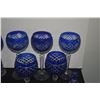 Image 2 : ASSORTED CUT TO CLEAR COBALT BLUE STEMWARE, GLASSES, DISHES & BOTTLE (16 PCS)