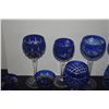 Image 3 : ASSORTED CUT TO CLEAR COBALT BLUE STEMWARE, GLASSES, DISHES & BOTTLE (16 PCS)