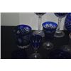 Image 4 : ASSORTED CUT TO CLEAR COBALT BLUE STEMWARE, GLASSES, DISHES & BOTTLE (16 PCS)