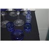 Image 6 : ASSORTED CUT TO CLEAR COBALT BLUE STEMWARE, GLASSES, DISHES & BOTTLE (16 PCS)