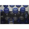 Image 7 : ASSORTED CUT TO CLEAR COBALT BLUE STEMWARE, GLASSES, DISHES & BOTTLE (16 PCS)