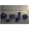 Image 2 : ANTIQUE WEDGWOOD CREAMERS, SUGAR BOWL, SUGAR SHAKER & BOWLS (6 PCS)