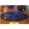 Image 4 : COBALT BLUE CAKE STAND, DRESSER TRAY & VASE (3 PCS)