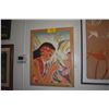 Image 1 : FRAMED PRINT ON CANVAS, "MENDING NET" AFTER FRANK MCINTOSH (23" X 30")