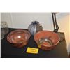 Image 1 : STONEWARE BOWLS & VASE (3 PCS)