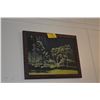 Image 1 : FRAMED PAINTING ON ART BOARD, PALM TREES; SIGNED ROBERT PAYNE HAWAII (27" X 21")