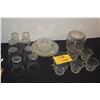 Image 1 : COLLECTION OF PLATES, CUPS, GLASSES, MUGS & JAR W/ETCHED "ROYAL LACE" DESIGNED BY HAZEL-ATLAS GLASS 