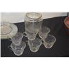 Image 2 : COLLECTION OF PLATES, CUPS, GLASSES, MUGS & JAR W/ETCHED "ROYAL LACE" DESIGNED BY HAZEL-ATLAS GLASS 