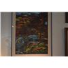 Image 2 : FRAMED ABSTRACT PAINTING ON PAPER, "EARTH VIBRATIONS"; SIGNED NAN '06 (HOLMES) (27" X 36")