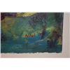 Image 4 : FRAMED ABSTRACT PAINTING ON PAPER, "EARTH VIBRATIONS"; SIGNED NAN '06 (HOLMES) (27" X 36")