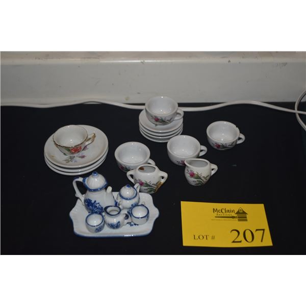 MINIATURE CUPS, SAUCERS & TEA SET (20 PCS)