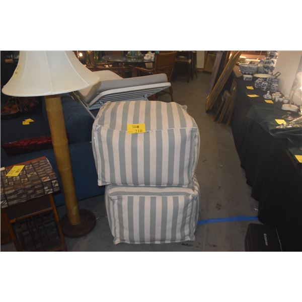PAIR ANNE SELKE'S FRESH AMERICAN INDOOR/OUTDOOR POUFS (PAIR)