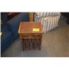 Image 1 : VINTAGE RATTAN & BAMBOO MAGAZINE TABLE W/SMALL DRAWER