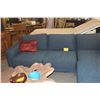 Image 3 : SECTIONAL SOFA W/BLUE UPHOLSTERY (2 SECTIONS) (DOES NOT INCLUDE DECORATIVE THROW PILLOWS)