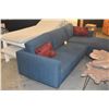 Image 5 : SECTIONAL SOFA W/BLUE UPHOLSTERY (2 SECTIONS) (DOES NOT INCLUDE DECORATIVE THROW PILLOWS)