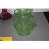 Image 5 : BACCARAT NANCY CRYSTAL CHAMPAGNE SHERBERT GLASSES, CRANBERRY GLASS BUD VASE & CREAMER & HAZEL ATLAS 