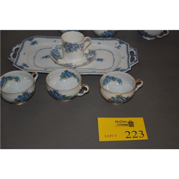 CHINA TEA CUPS & SANDWICH TRAY (11 PCS)