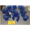 Image 1 : COLLECTION OF VINTAGE HAZEL ATLAS COBALT BLUE ROYAL LACE DEPRESSION GLASS (20 PCS)