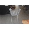 Image 11 : CEMENT OUTDOOR DINING TABLE W/WOODEN TAPERED LEGS & 6 WOVEN CHAIRS (TABLE 93" X 39 1/2" X 30 1/4") (