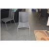 Image 5 : CEMENT OUTDOOR DINING TABLE W/WOODEN TAPERED LEGS & 6 WOVEN CHAIRS (TABLE 93" X 39 1/2" X 30 1/4") (