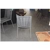 Image 7 : CEMENT OUTDOOR DINING TABLE W/WOODEN TAPERED LEGS & 6 WOVEN CHAIRS (TABLE 93" X 39 1/2" X 30 1/4") (