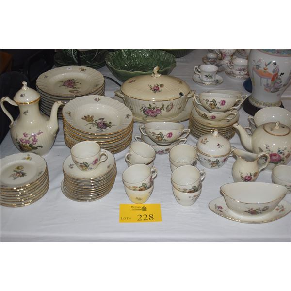 ROYAL COPENHAGEN FIRE BONE CHINA, FRIJENBORG PATTERN, SERVICE FOR 8 PLUS SERVING PIECES (68 PCS)