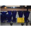 Image 1 : VINTAGE ANCHOR HOCKING COBALT BLUE SUNDAE GLASSES, 2 SIZES, FOUNTAINWARE LINE (23 PCS)