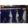 Image 2 : VINTAGE ANCHOR HOCKING COBALT BLUE SUNDAE GLASSES, 2 SIZES, FOUNTAINWARE LINE (23 PCS)