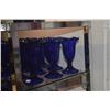 Image 3 : VINTAGE ANCHOR HOCKING COBALT BLUE SUNDAE GLASSES, 2 SIZES, FOUNTAINWARE LINE (23 PCS)