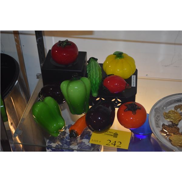 MURANO GLASS VEGETABLES (10 PCS) (DOES NOT INCLUDE STANDS)