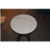 Image 2 : PAIR WHITE MODERN STONE SIDE TABLES W/METAL BASES (PAIR)