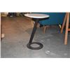 Image 3 : PAIR WHITE MODERN STONE SIDE TABLES W/METAL BASES (PAIR)