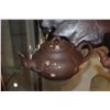 Image 3 : CHINESE I-HSING TEAPOTS (2) & WOOD STAND (3 PCS) (DOES NOT INCLUDE STAND)