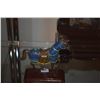 Image 2 : CHINESE STERLING SILVER HORSE FIGURINE W/ENAMEL ARMOR (5" X 5")