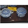 Image 4 : ASIAN BLUE & WHITE PORCELAIN COLLECTION OF CENSERS, TEAPOT & COVERED JAR (5 PCS)