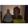 Image 1 : WHITE PORCELAIN BLANC DE CHINE GUANYIN FIGURE, CARVED WOODEN MEDITATING BUDDHA & BANKO WARE POTTERY 
