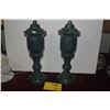 Image 2 : PAIR CARVED MARBLE SHAPE LANTERNS W/LIDS (15 1/2")